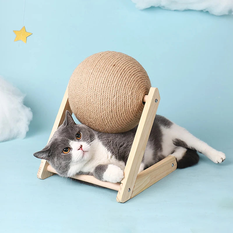 Bola rascadora de sisal para estimular a tu gato