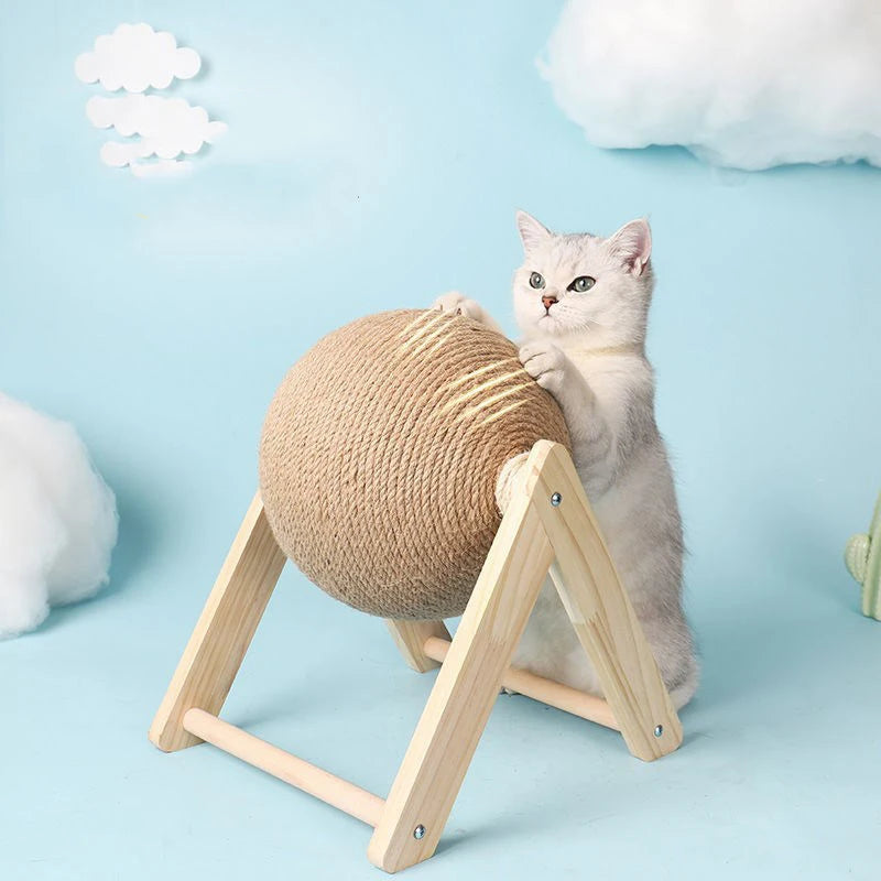Bola rascadora de sisal para estimular a tu gato