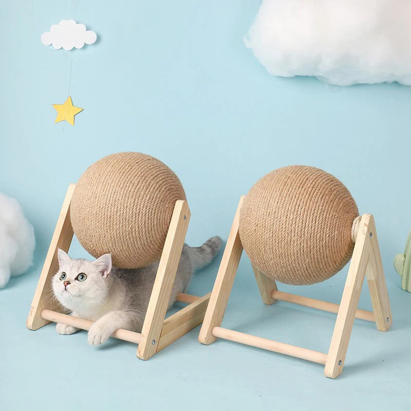 Bola rascadora de sisal para estimular a tu gato